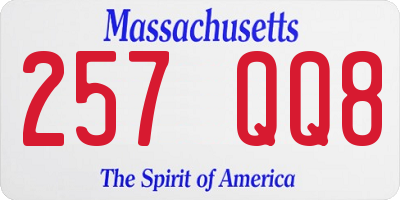 MA license plate 257QQ8
