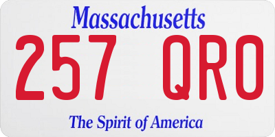 MA license plate 257QR0