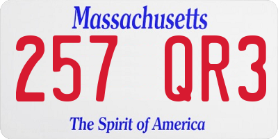 MA license plate 257QR3