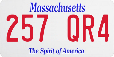 MA license plate 257QR4