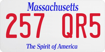 MA license plate 257QR5