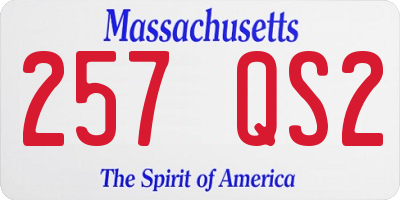 MA license plate 257QS2