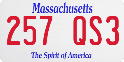 MA license plate 257QS3
