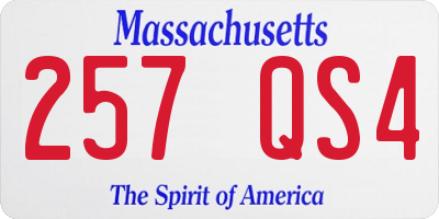 MA license plate 257QS4