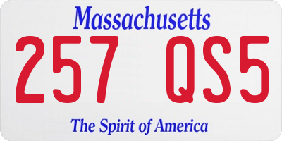MA license plate 257QS5