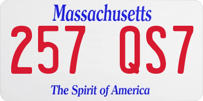 MA license plate 257QS7