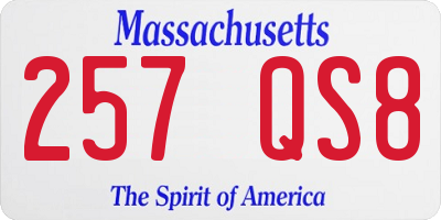 MA license plate 257QS8