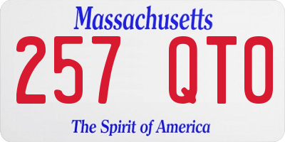 MA license plate 257QT0