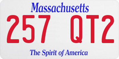 MA license plate 257QT2