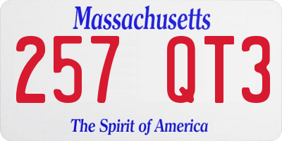 MA license plate 257QT3