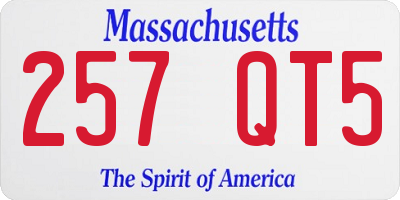 MA license plate 257QT5