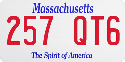 MA license plate 257QT6