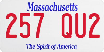 MA license plate 257QU2