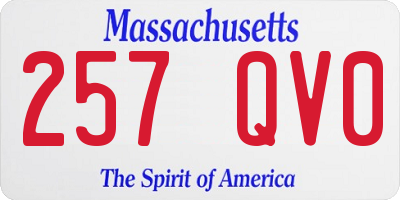 MA license plate 257QV0