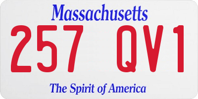 MA license plate 257QV1