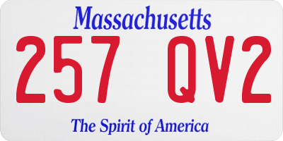 MA license plate 257QV2