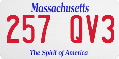 MA license plate 257QV3
