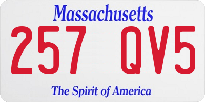 MA license plate 257QV5