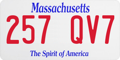 MA license plate 257QV7