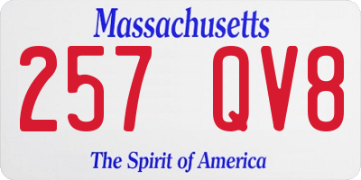 MA license plate 257QV8