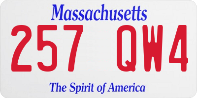 MA license plate 257QW4