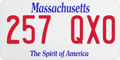 MA license plate 257QX0