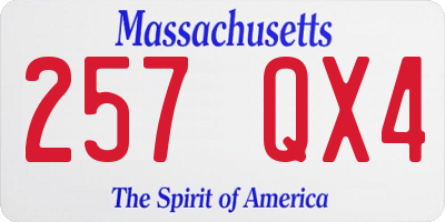 MA license plate 257QX4