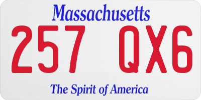 MA license plate 257QX6