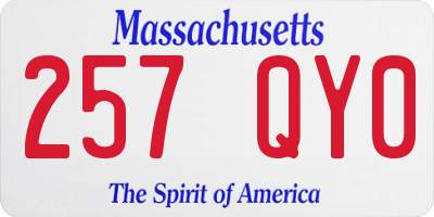 MA license plate 257QY0