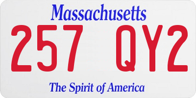 MA license plate 257QY2