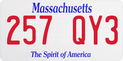 MA license plate 257QY3