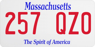 MA license plate 257QZ0