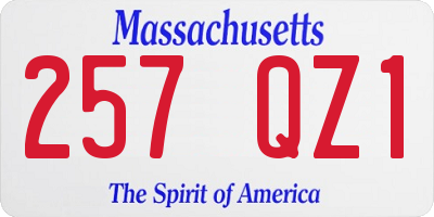 MA license plate 257QZ1
