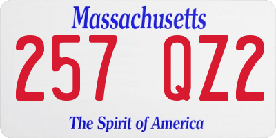 MA license plate 257QZ2