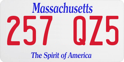 MA license plate 257QZ5