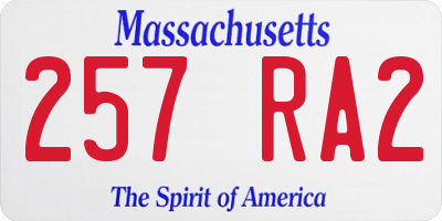 MA license plate 257RA2