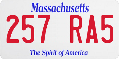 MA license plate 257RA5