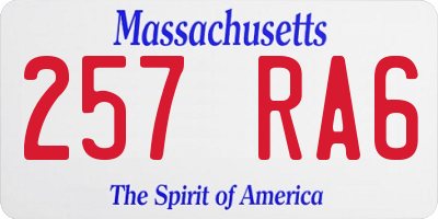 MA license plate 257RA6