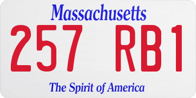 MA license plate 257RB1