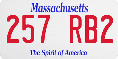 MA license plate 257RB2