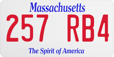 MA license plate 257RB4