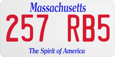 MA license plate 257RB5
