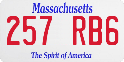 MA license plate 257RB6