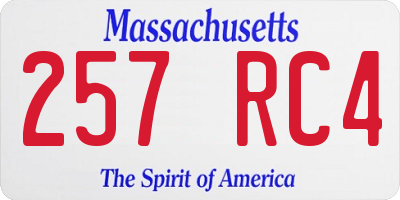 MA license plate 257RC4