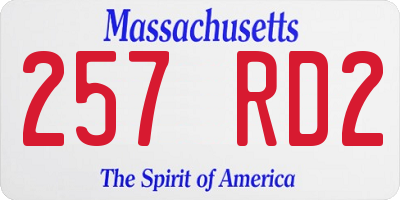 MA license plate 257RD2