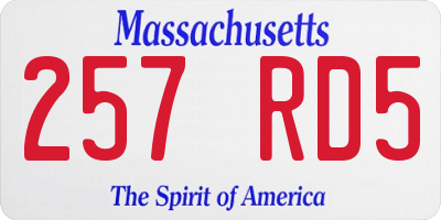 MA license plate 257RD5