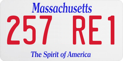 MA license plate 257RE1