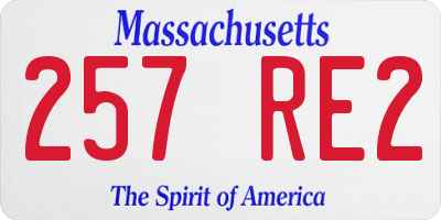 MA license plate 257RE2