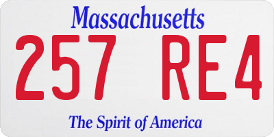 MA license plate 257RE4