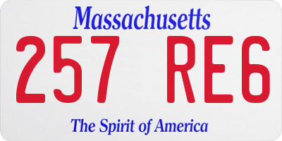 MA license plate 257RE6